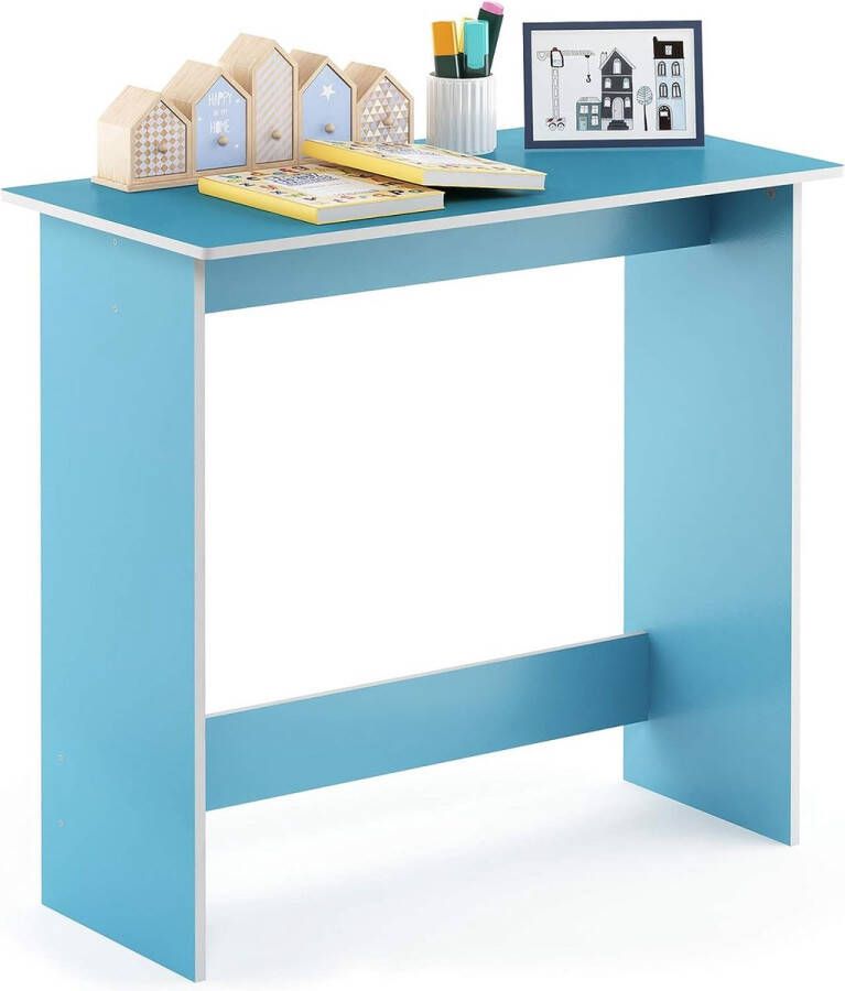 Simplistic Bureau computertafel pc-tafel bureautafel hout lichtblauw wit 39 4 x 80 x 75 7 cm