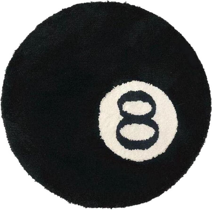 Simulatie Biljart met 8-ballenkleed rond zacht stoelkussen antislip badvloermat zwart tapijt decortapijten kinderkamer cirkeltapijten woonkamer feestdecoraties