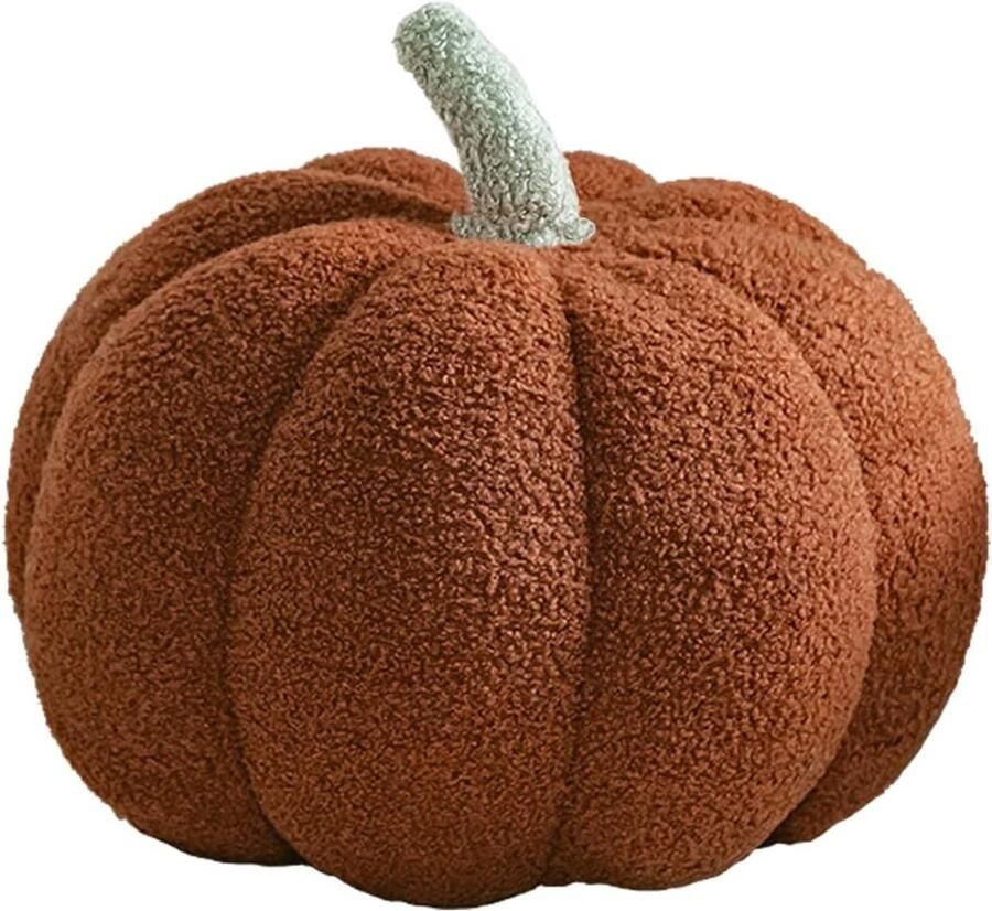Simulatie pompoen bankkussen Halloween pompoen decoratief kussen pompoen knuffel bank pompoen knuffel Halloween huisdecoratie bankkussen decoratie bruin 35 cm