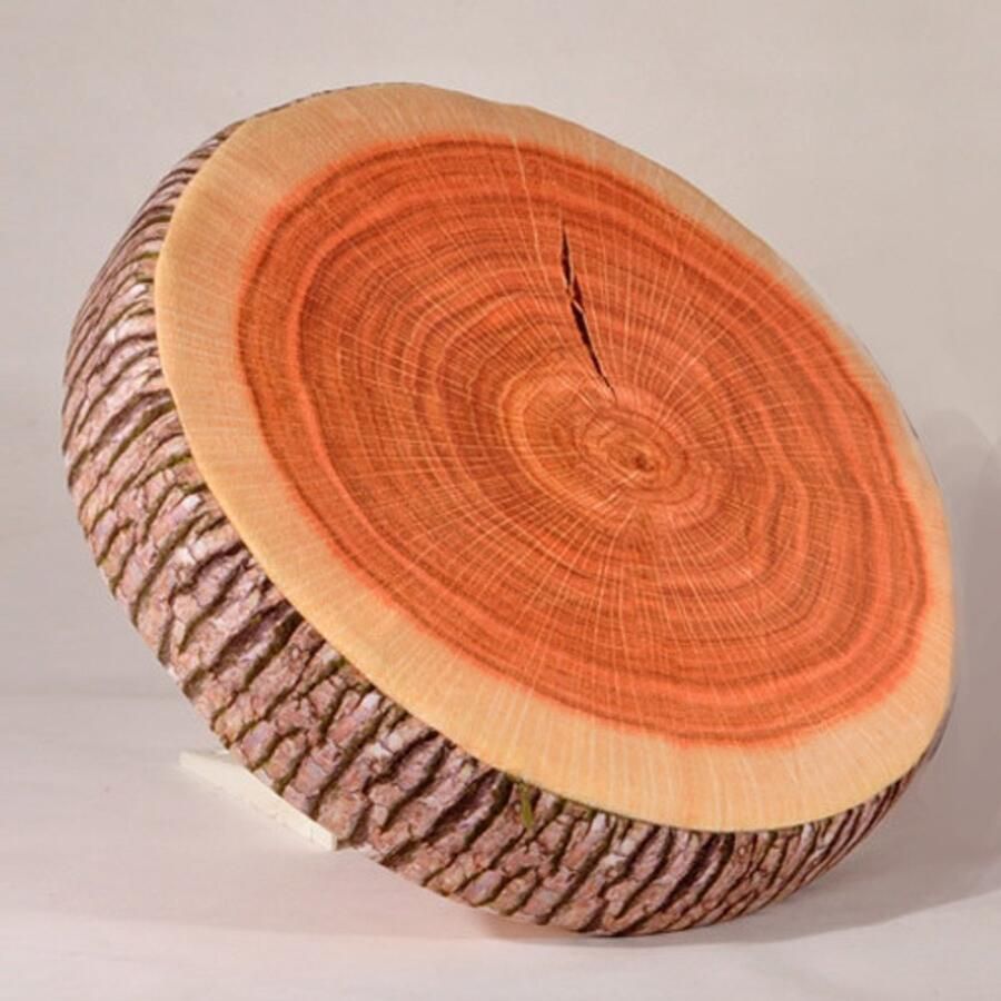 Simulatie rond boomstronk kussen pluche patroon plak kussen Ginkgo boom kussen