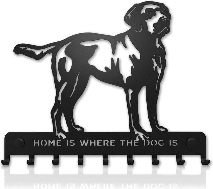 SirHoldeer Labrador Retriever Sleutelrekje Klein Sleutelhouder Muur Haak voor Hondenriem Hond Kapstok Sleutelhaken voor Muurstok Metalen Decoratie Zwart Sleutelbord Wandhaken