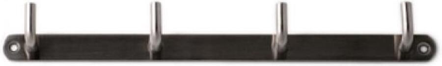 1x Luxe kapstokken jashaken zilver met 4x jashaak RVS 3 4 x 31 cm wandkapstokken garderobe haakjes deurkapstokken