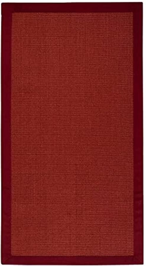 Sisal Tapijt met Katoenen Rand en Antislip Achterkant Rood 160 x 230 cm