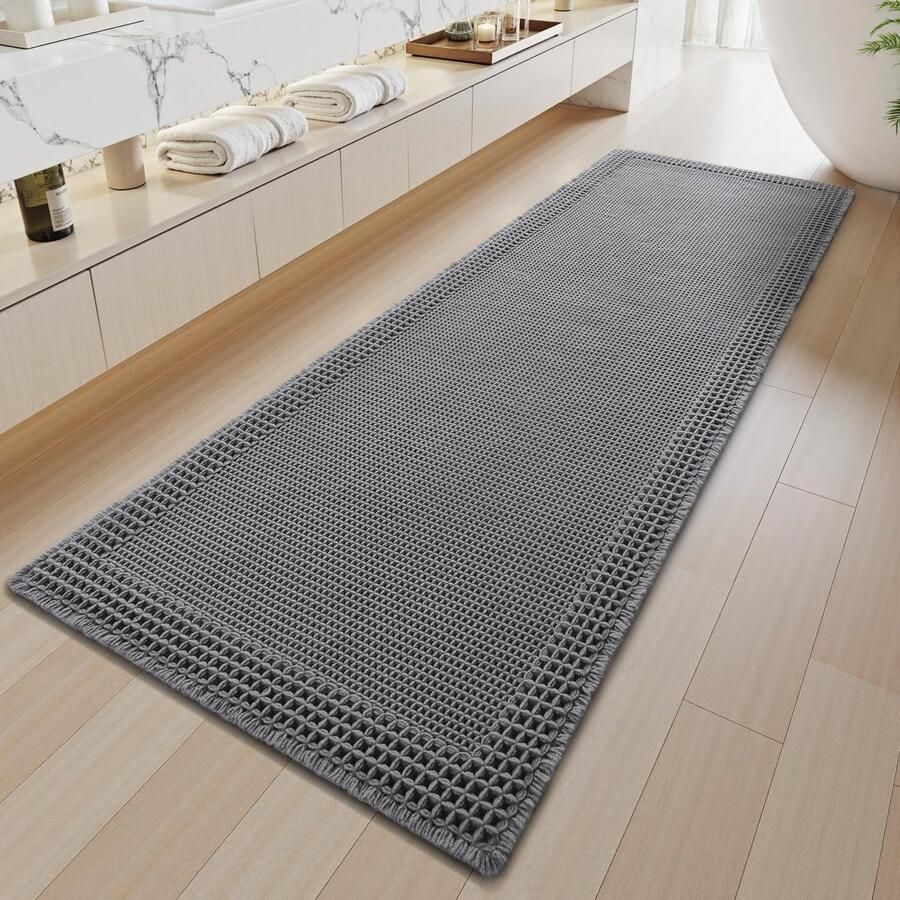 SIXHOME 40 * 60 cm donkergrijze lange gangloper zachte gangloper antislip lange keukenloper wasbare loper voor keuken en woonkamer