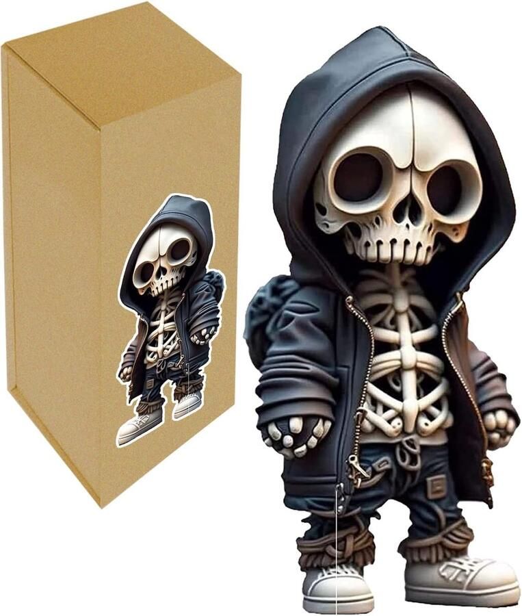 Skeletfiguren klein beeldje doodskop sculptuur skeletfiguren decoratie skeletfiguren gothic decoratie voor thuis bureau standbeeld verzamelaars liefhebbers