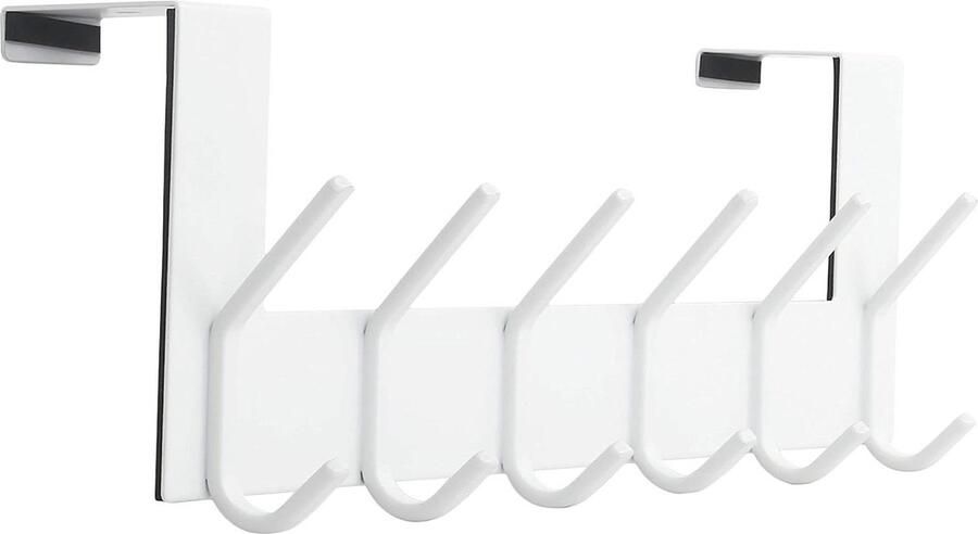 SKOLOO Over deurhaak Kapstok roestvrijstaal Hangende kleding handdoek Deurhaken badkamer slaapkamer Wit