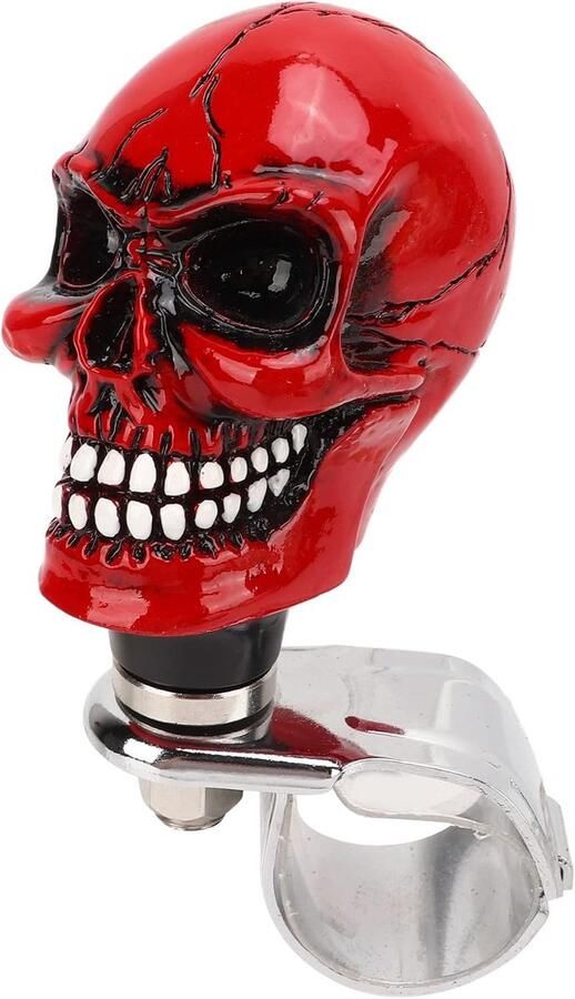 Skull Vorm Stuurwiel Knop 3cm Diameter Houten Turn Knop voor Auto's Trucks Tractors Boten Rood