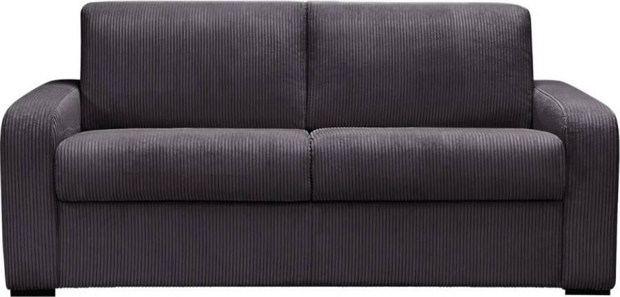 Vente-unique Slaapbank 3 plaatsen in antraciet ribfluweel BEVIS Snel ombouwbaar Matras 18cm L 198 cm x H 88 cm x D 96 cm - Foto 3