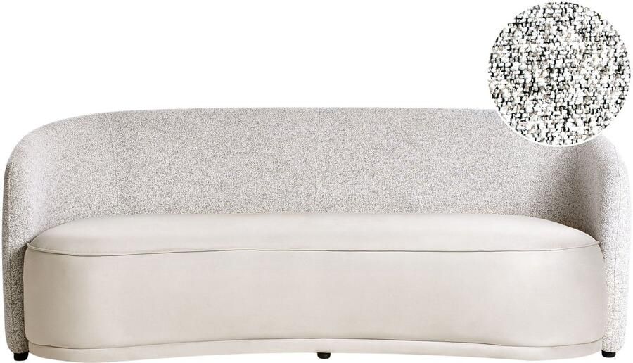 Beliani ROSET Driezitsbank Lichtbeige Stof