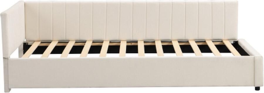 Zonder merk Gotagee Slaapbank 90x200 Gestoffeerd bed (zonder matras) Multifunctioneel bed Beige Fluweel