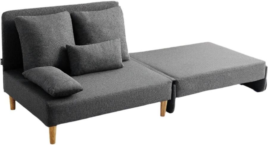 Slaapbank – Bedbank – Ligbank – Zetelbed – Compact Ontwerp – Stevig Houten Frame – Comfortabel Schuimkussen Grijs