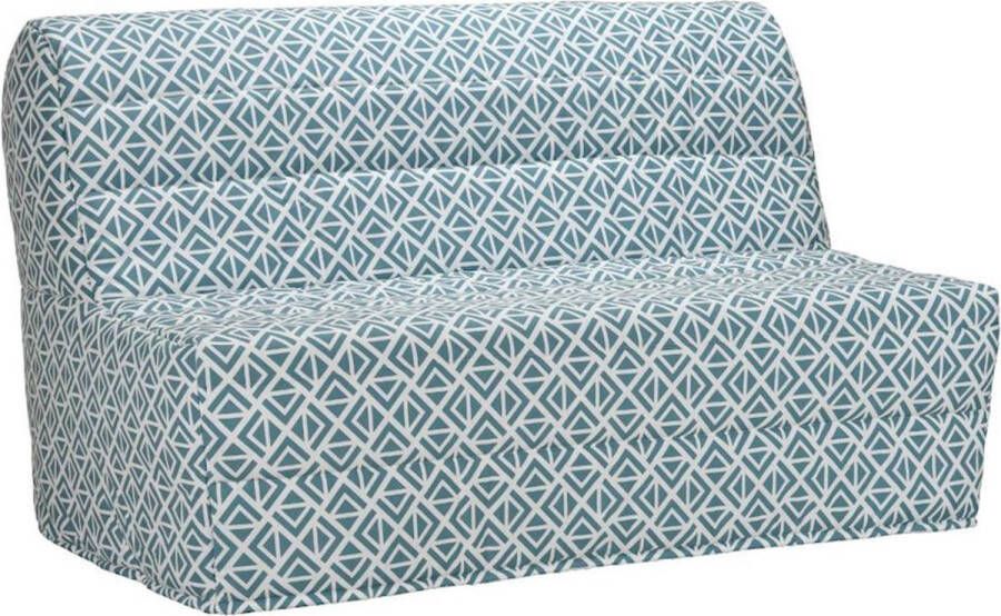 Vente-unique Slaapbank BZ COWBOY II 100% katoen Hemelsblauw GRAFISCHE print L 143 cm x H 89 cm x D 97 cm - Foto 3