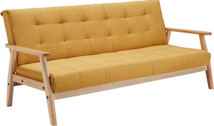Slaapbank Heidi Geel Stof Breedte 190 cm Zithoogte 41 cm Zitdiepte 54 cm Zitbreedte 185 cm