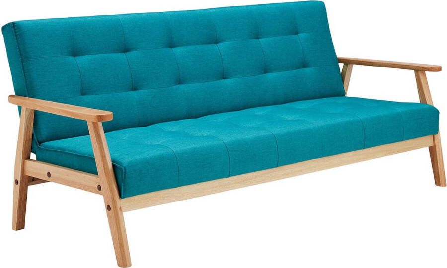 Slaapbank Heidi Blauw Stof Breedte 190 cm Zithoogte 41 cm Zitdiepte 54 cm Zitbreedte 185 cm