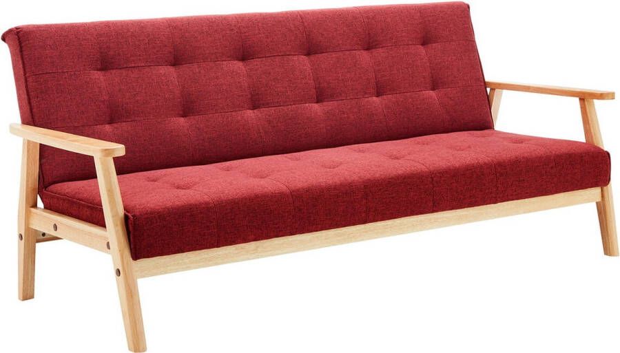 Slaapbank Heidi Rood Stof Breedte 190 cm Zithoogte 41 cm Zitdiepte 54 cm Zitbreedte 185 cm