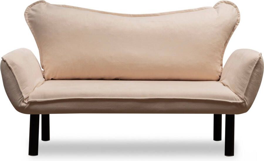 Slaapbank voor Twee Personen Stijlvol Gebroken Wit Ruimtebesparend 140x70x65cm