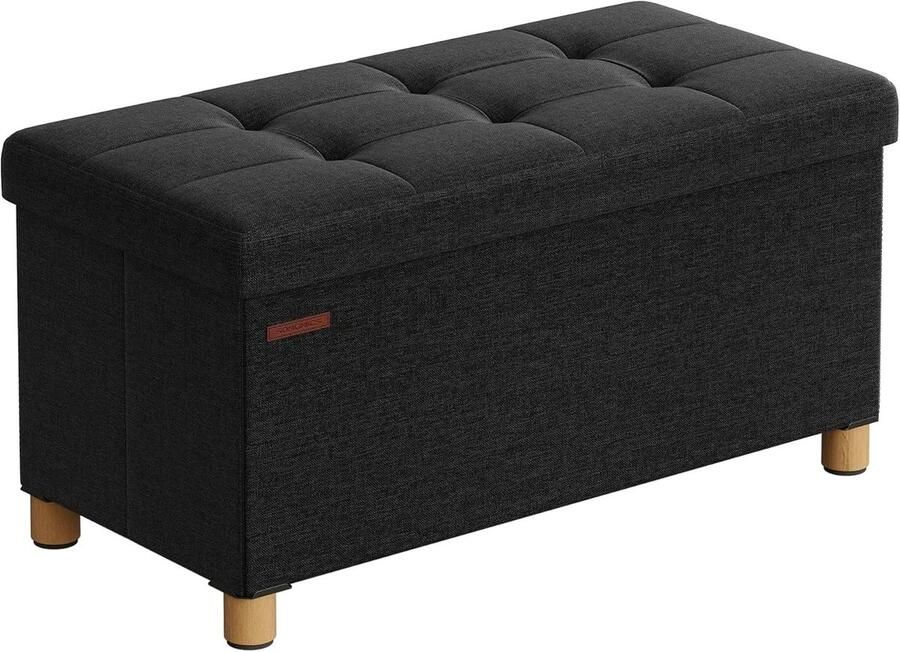 Slaapkamerbank Slaapkamerorganizer Kruk Opbergdoos Opbergruimte 38cm x 38cm x 38cm Zwart