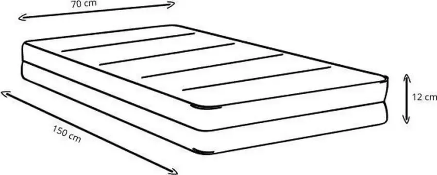 Slaaploods.nl Eagle Peuter Matras 70x150 cm 12 cm dik Wit