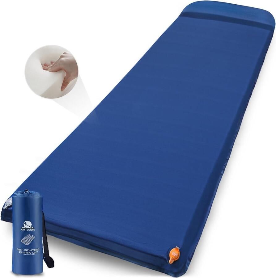 Slaapmat Camping Zelfopblazend 6CM elastische spons Zelfopblaasbaar luchtbed slaapmat schuim buiten voor backpacken tenten hangmatten wandelen kamperen