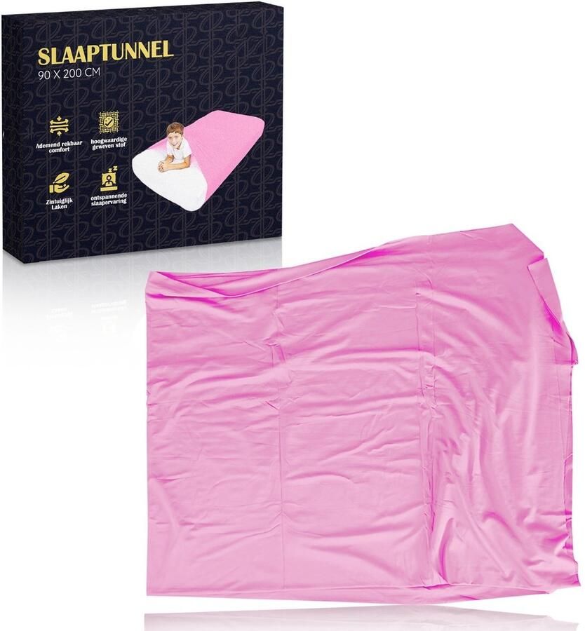 Luxier Slaaptunnel Voor 90x200 cm Eenpersoonsbed Knuffellaken Dekbedovertrek Bedtunnel Alternatief Verzwaringsdeken Kind Juniorbed Roze