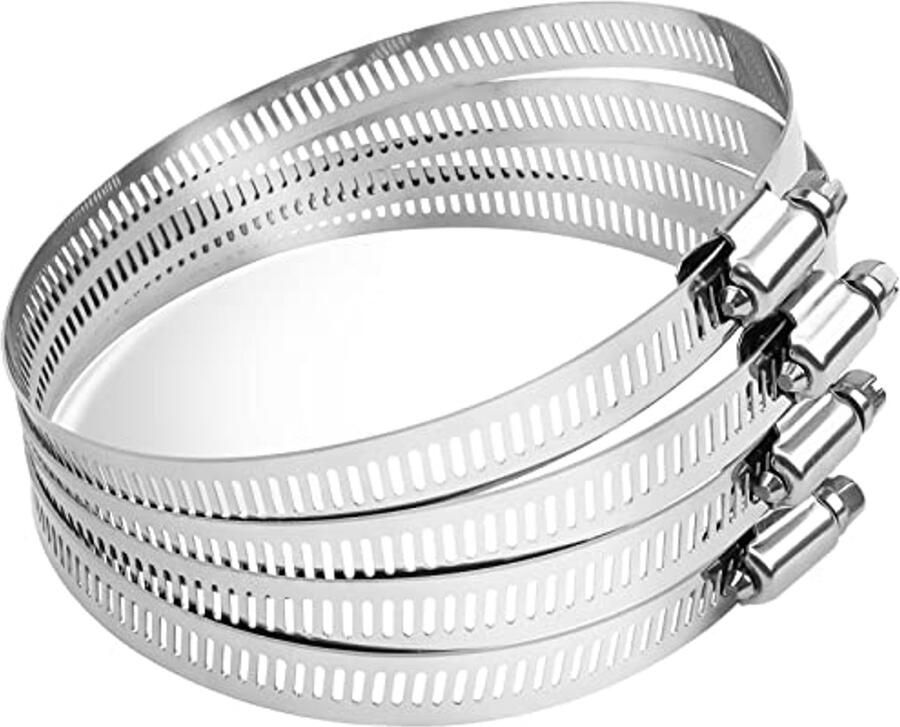 Set van 4 Roestvrijstalen Slangklemmen (91-114 mm) voor Tuin Wasmachine en Zwembad