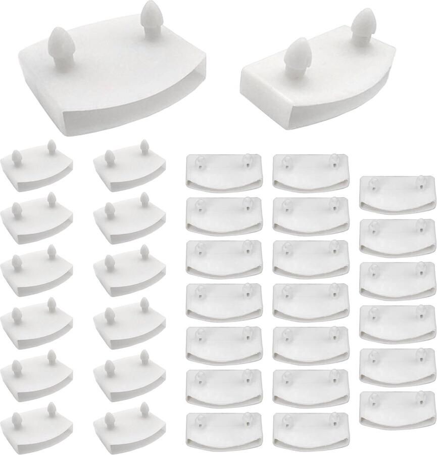 Slatted Base Holders Bed Covers 20 Pieces 53 mm Side Holders Bed Slats Holders Sets for Single and Double Beds Connection Accessories White 24 Tails + 12 Center