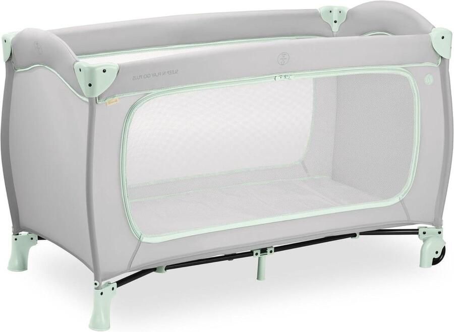 Sleep N Play Go Plus Kinderreisbed met wielen en transporttas opvouwbaar babyreiswieg peuter vanaf geboorte tot 15 kg Dusty Mint Kinderbed
