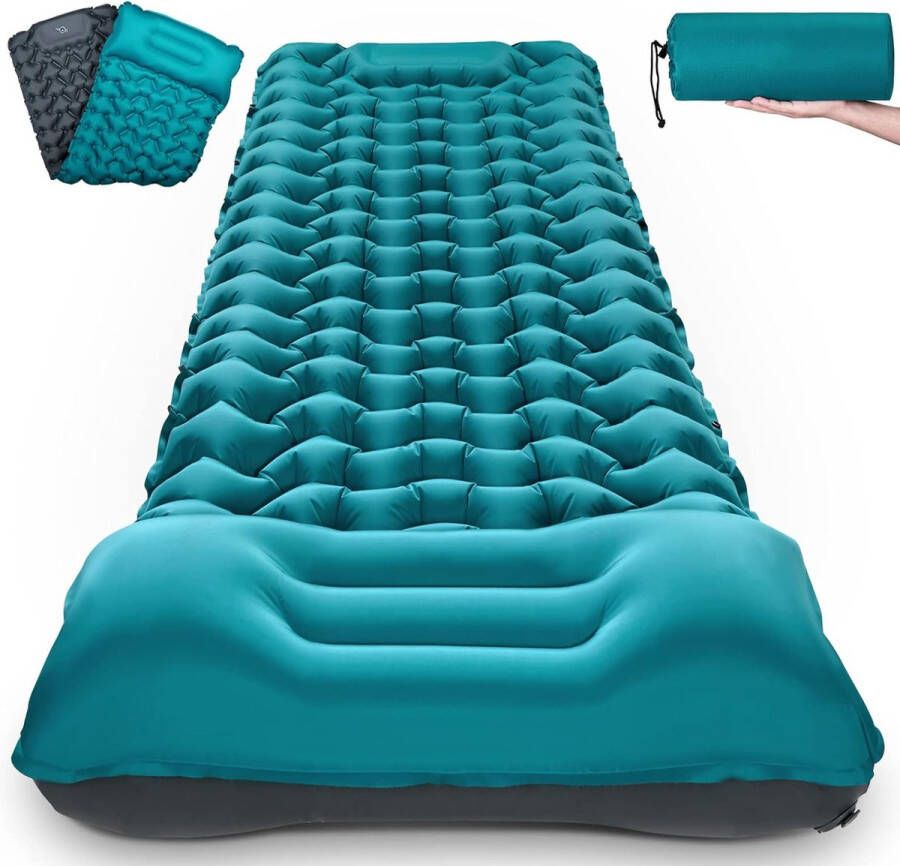 Sleeping Mat Camping Air Mattress Self-Inflating: Ultralight Outdoor Large Inflatable Mattress Thick Self-Inflating Sleeping Mat with Cushion Foldable Thermal ISO Mat for Tent Trekking Beach