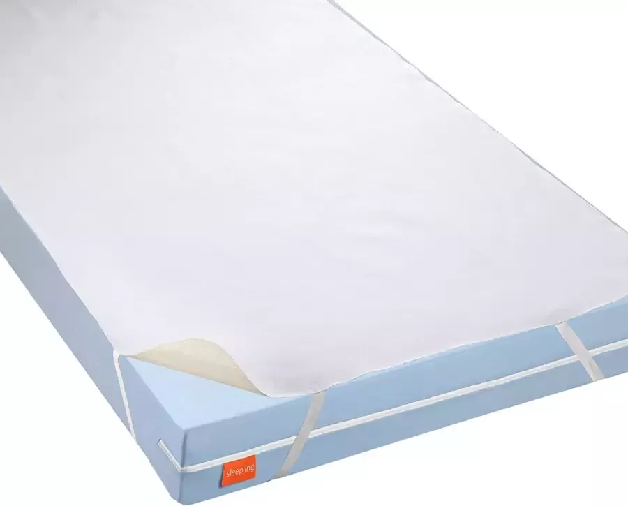 Sleepling 8 baby waterdichte molton matrasoplegger incontinentie-topper met ademende coating babybed 95 graden kookvast hoekrubbers 70 x 140 cm wit