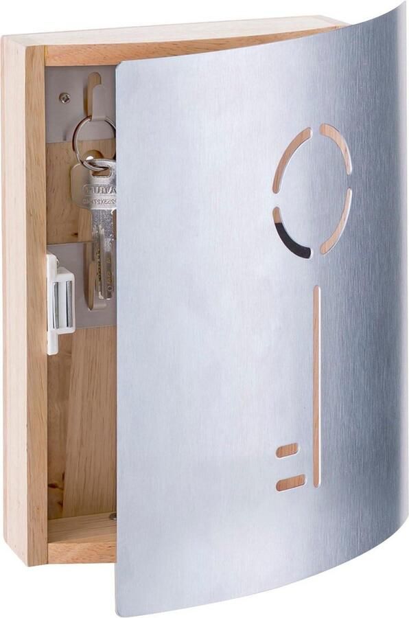 Sleutelkast bamboe roestvrij staal sleutel opbergkast ca. 215 x 55 x 245 cm Sleutelkastje