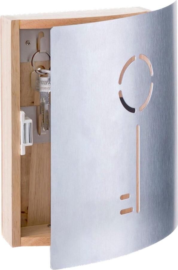 Sleutelkast bamboe roestvrij staal sleutel opbergkast ca. 215 x 55 x 245 cm Sleutelkastje
