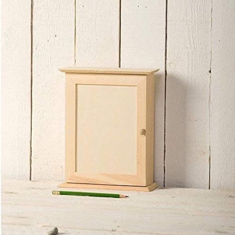 Sleutelkast hout beige 20 x 7 x 26 cm opbergkast voor sleutels en sieraden Sleutelkastje