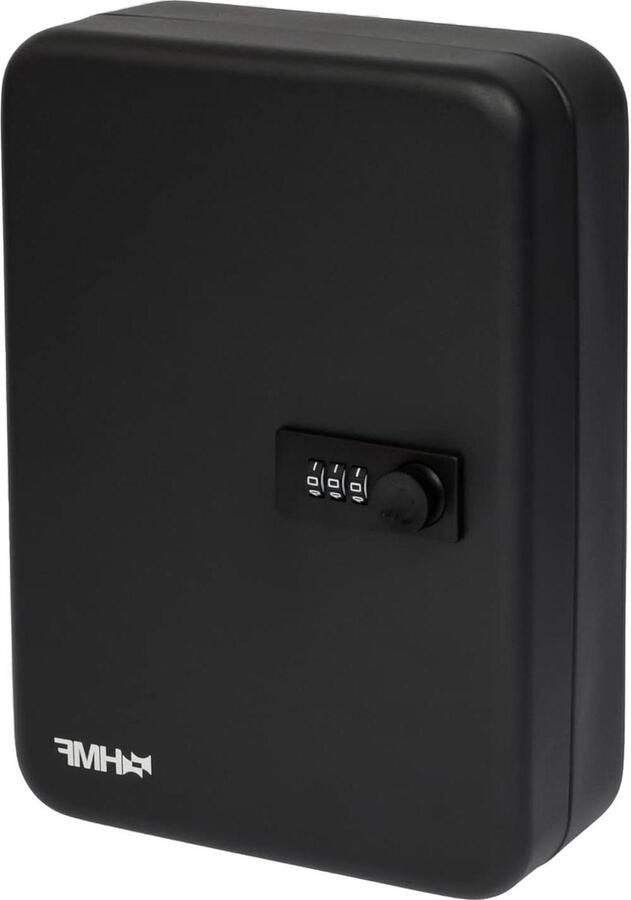 Sleutelkast met cijfercode 48 haken 25 x 18 x 7 cm zwart opbergkast voor sleutels