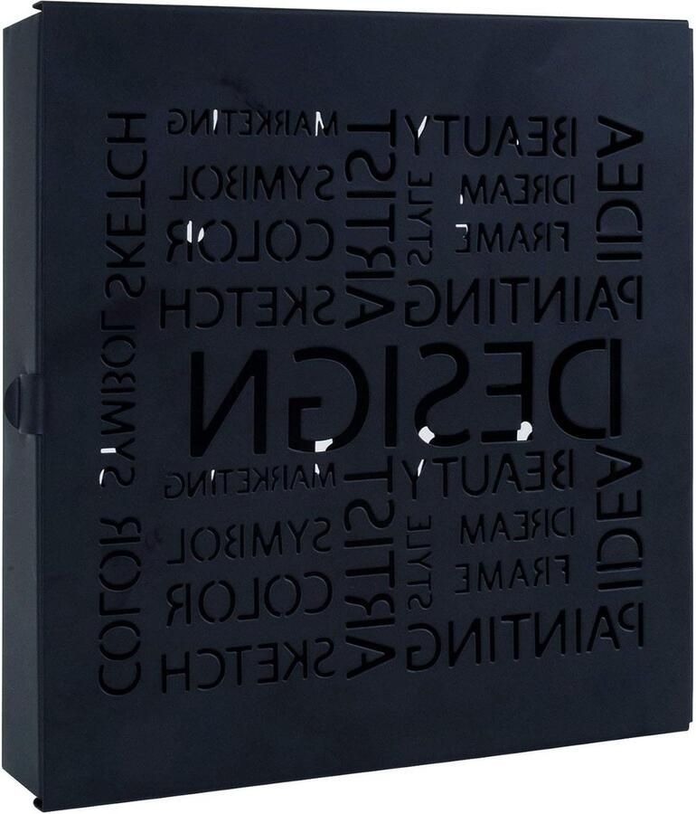 Sleutelkastje metaal zwart B 22 x D 5 x H 24 cm opbergkast voor sleutels Sleutelkastje