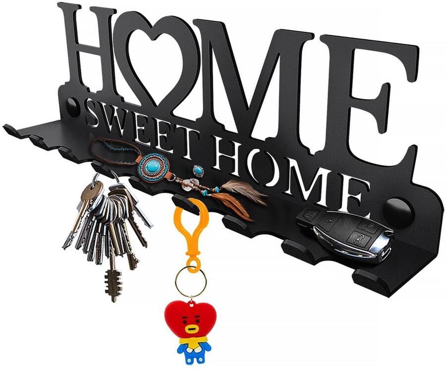 Sleutelplank Wandgemonteerd sleutelbord 9 haken Rustiek