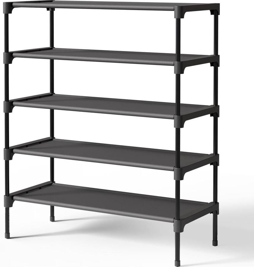 Slim en Ruimtebesparend Schoenenrek voor Entree en Kastopslag Zwart 70 x 30 x 78 cm