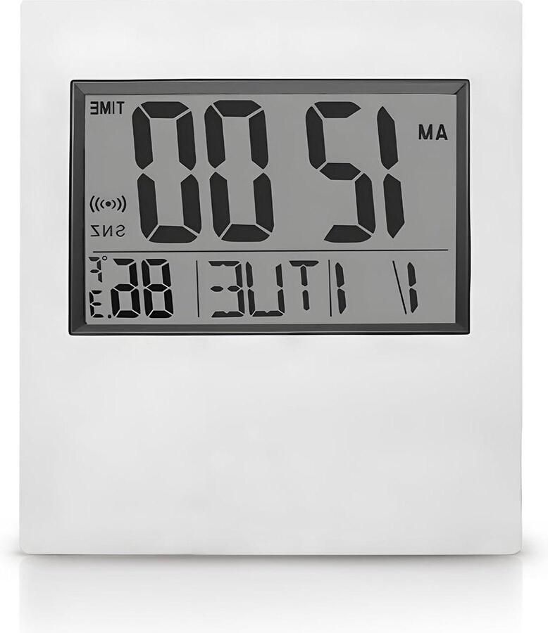Slim Large Digital LCD Screen Alarm Clock with Calendar and Temperature Desk Clock for All Ages by Ruiqas