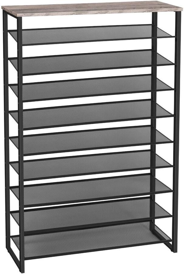 Slim Ruimtebesparend Schoenenrek met 10 Verstelbare Lagen voor Hal en Woonkamer