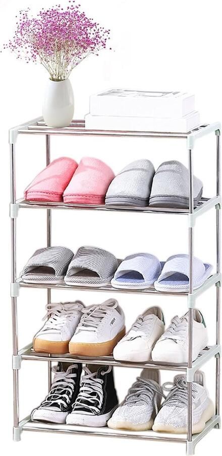 Slimme 5-Laagse Schoenenrek voor Ruimtebesparing in Woonkamer Hal en Keuken