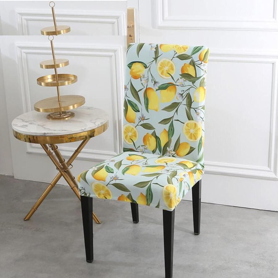 Slipcovers Set van 6 voor Eetkamerstoelen Verwijderbare en Wasbare Stretchhoezen