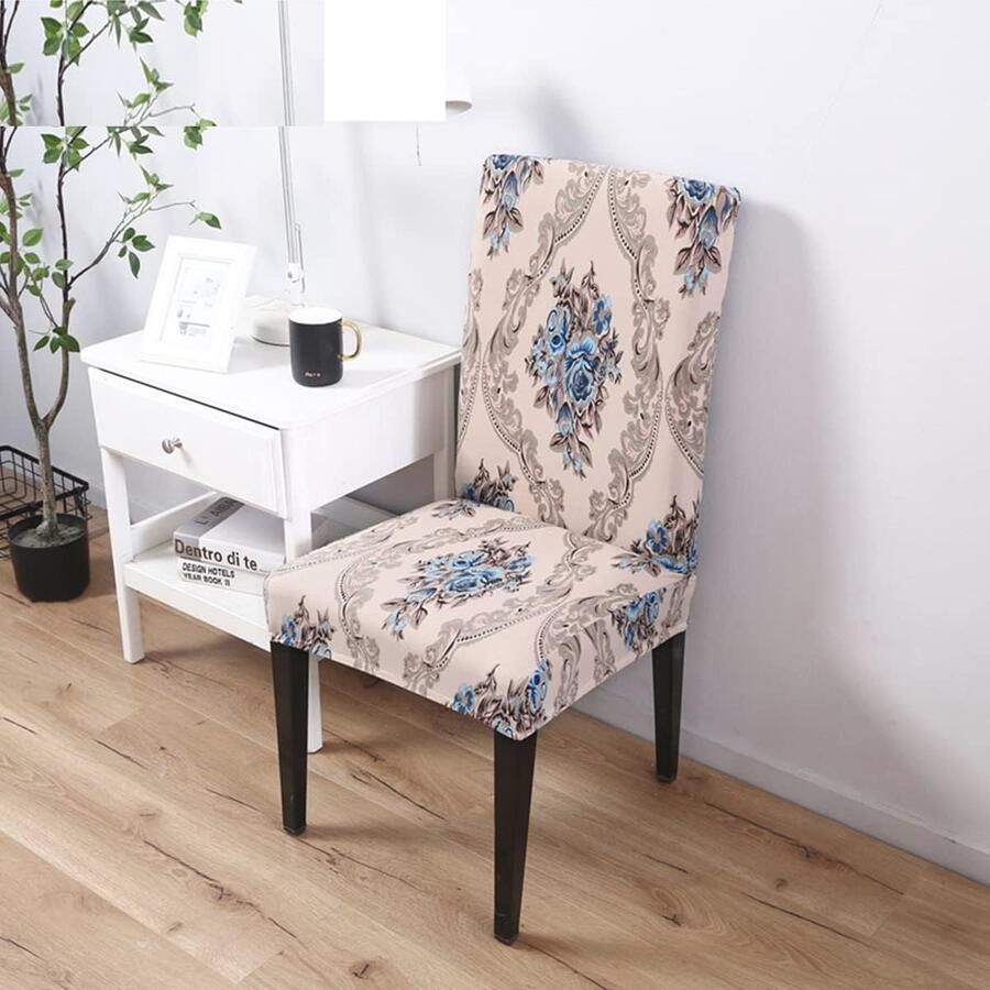 Slipcovers Set van 6 voor Eetkamerstoelen Wasbare en Rekbare Beschermhoezen