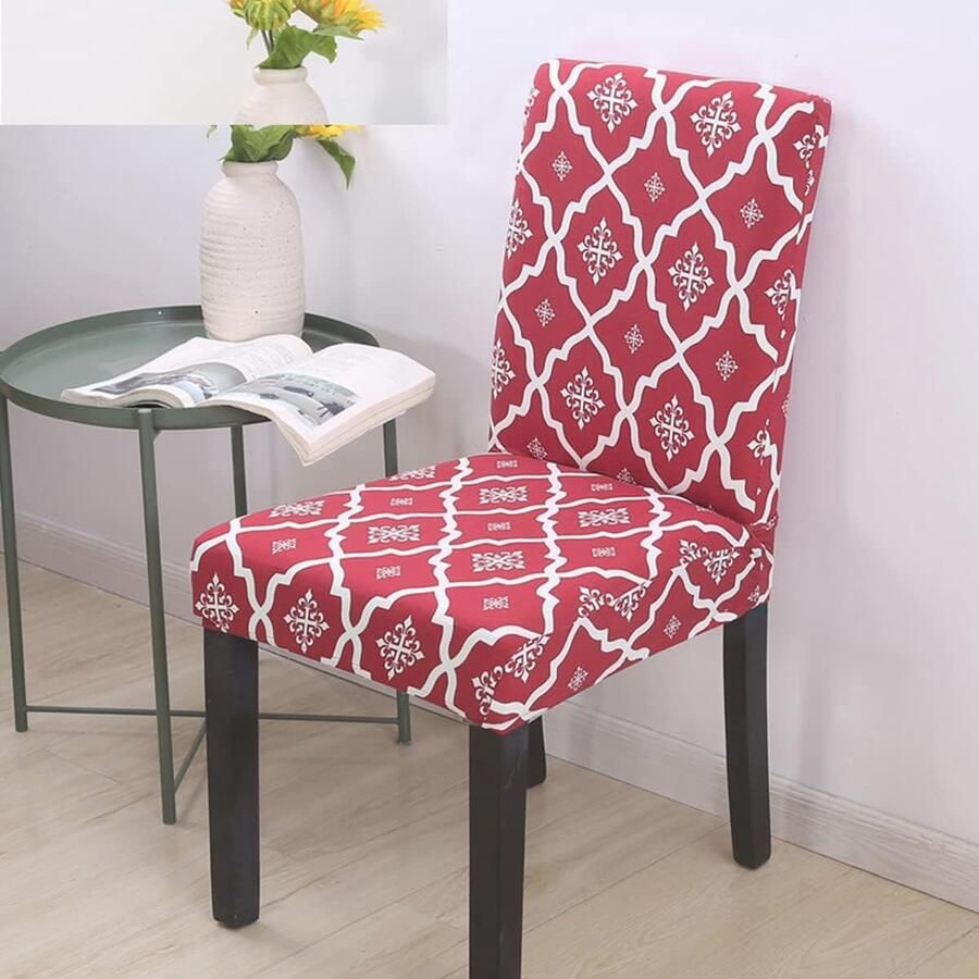 Slipcovers voor eetkamerstoelen set van 6 stretch afneembaar en wasbaar