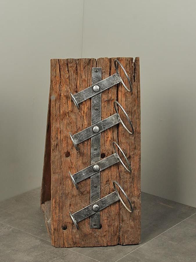 Sloophouten wijnrek teakhouten wijnrek voor 4 flessen