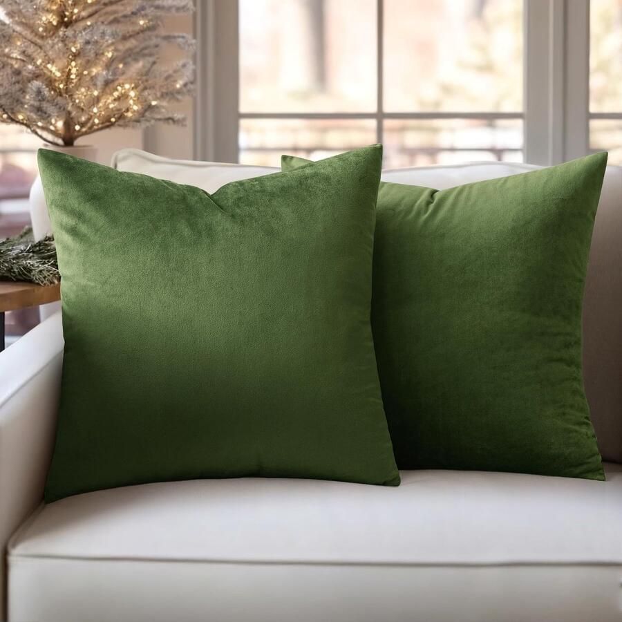 Ibenzoa Stijlvolle set van 2 fluwelen kussenhoezen voor bank en slaapkamer decoratie