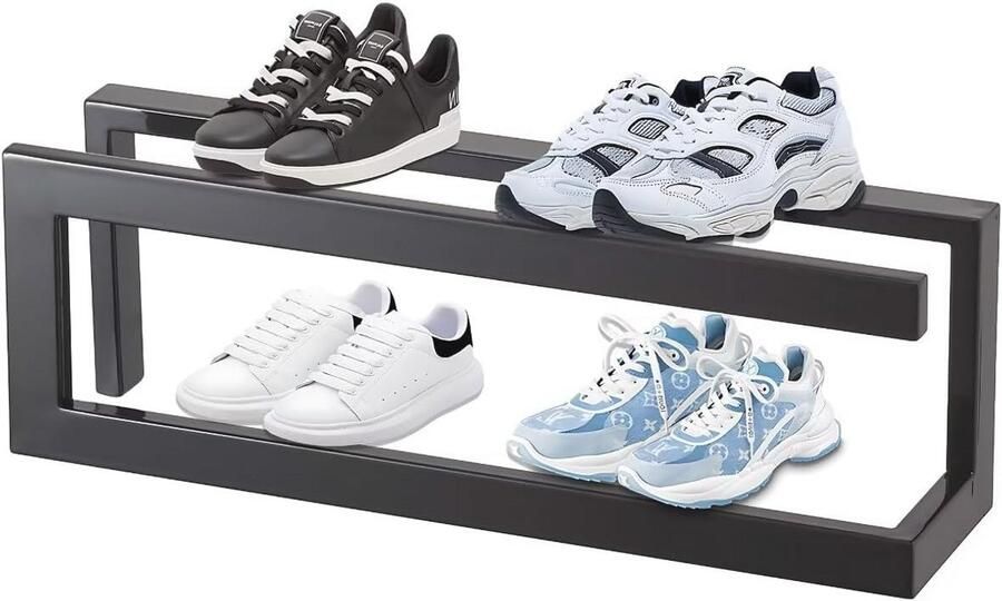 Smal Metalen Schoenenrek Ruimtebesparende Schoenenstandaard voor Ingang Hal en Slaapkamer 42 x 10 x 14 cm