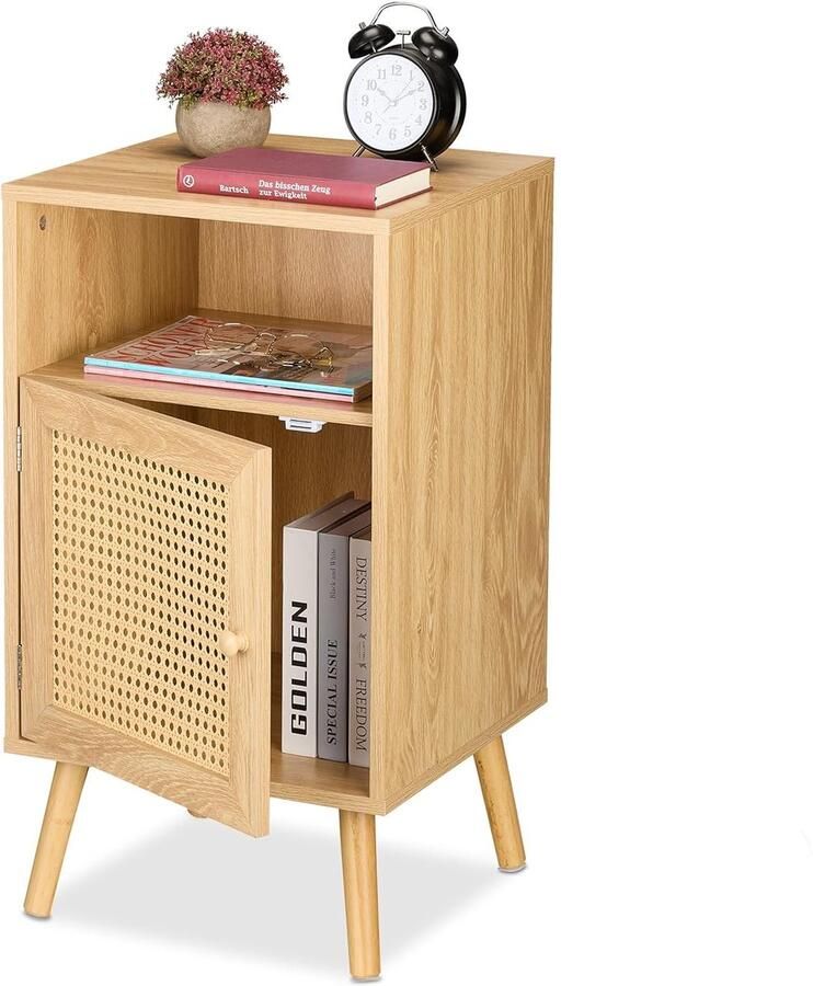 Smal nachtkastje Opbergruimte Houtlook 1 stuk