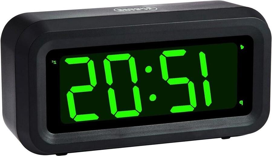 Small Battery Operated Digital Clock with Big Knob Snooze Wall Mount Dimmable Simple Alarm Clock for Bedside Table Desk Table Travel