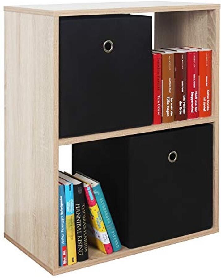 Smalle boekenkast met 2 vakken Eikenhout Sonoma bruin 71x60x31 cm Ideaal voor kantoor en thuis
