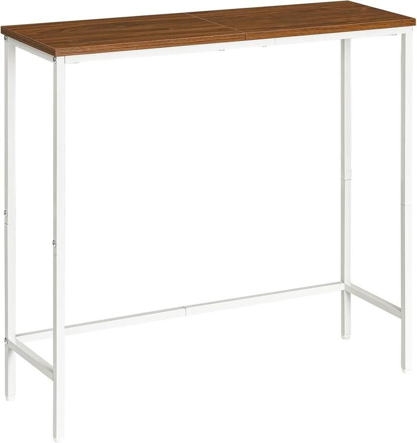 Smalle Consoletafel 75 cm – Compacte Haltafel en Displaytafel in Wit Walnoot