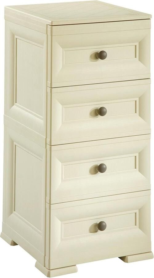 Smalle Omnimodus Ladenkast met 4 Lades Crèmekleurig (40 x 43 x 85 5 cm)